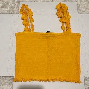 Forever 21 yellow cinched cropped tank top